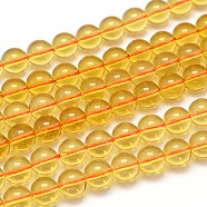 Natural Quartz Crystal Beads Strands, Round, Grade A, Imitation Citrine, Dyed & Heated, 8mm, Hole: 1.2mm, about 49pcs/strand, 15.5 inch(G-H1648-8mm-03S-AA2)