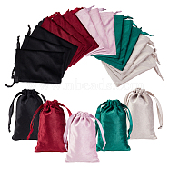 20Pcs 5 Colors Rectangle Velvet Packing Pouches, Drawstring Bags, Mixed Color, 15x10cm, 4pcs/color(TP-NB0001-51)