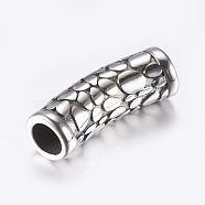 316 Surgical Stainless Steel Magnetic Clasps with Glue-in Ends, Tube, Antique Silver, 28x10mm, Hole: 6mm(STAS-F133-08AS)