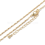 Brass Link Chain Necklaces, Long-Lasting Plated, Real 18K Gold Plated, 16.54 inch(42cm)(NJEW-K123-10G)