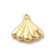 Rack Plating Brass Charms, Cadmium Free & Lead Free, Long-Lasting Plated, Shell Charm, Real 18K Gold Plated, 7x8x2mm, Hole: 0.6mm(KK-P230-11G)