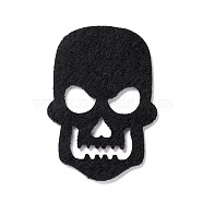 Wool Felt Skull Party Decorations, Halloween Themed Display Decorations, for Decorative Tree, Banner, Garland, Black, 60x42x2mm(AJEW-P101-08A)