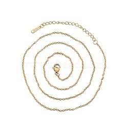 304 Stainless Steel Cable Chains Necklace for Men Women, Golden, Wide: 1.5mm, 19.69 inch(50cm)(NJEW-N050-A04-G15)