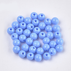 Opaque Plastic Beads, Round, Cornflower Blue, 6x5.5mm, Hole: 1.8mm, about 4790pcs/500g(KY-T005-6mm-623)