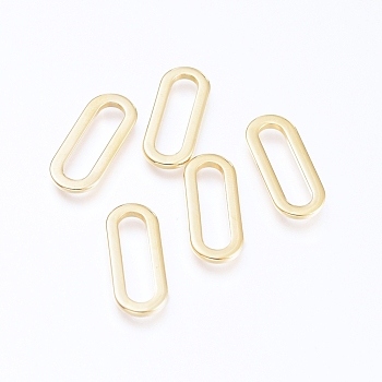 304 Stainless Steel Linking Rings, Oval, Golden, 16x6.5x1mm, Hole: 13x3mm