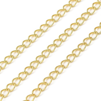 Brass Cable Chains, Soldered, with Spool, Real 18K Gold Plated, 4x3x1mm