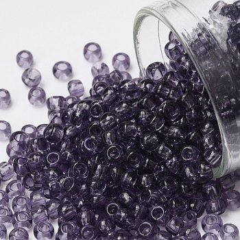 TOHO Round Seed Beads, Japanese Seed Beads, (19) Transparent Sugar Plum, 8/0, 3mm, Hole: 1mm, about 222pcs/bottle, 10g/bottle