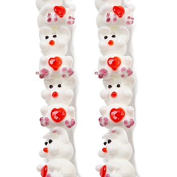 Handmade Lampwork Beads Strands, Rabbit, 22~23x13~14x16~18mm, Hole: 1.8~2mm, about 25pcs/strand, 19.96 inch50.7cm)