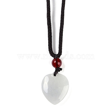 colliers pendentif coeur en jadéite naturelle(NJEW-F321-05)-2