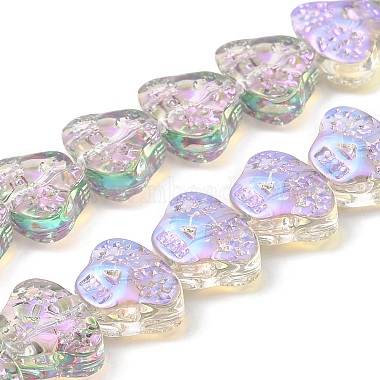 Medium Orchid Skull Glass Beads