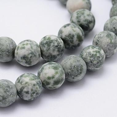 Natural Green Spot Jasper Beads Strands(G-F518-26-6mm)-3