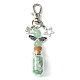 Glass Wishing Bottle with Natural Green Aventurine inside Pendant Decorations(HJEW-JM01741-03)-1