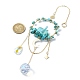 Synthetic Turquoise & Dyed Natural Quartz Crystal with Glass Pendant Decorations(HJEW-TA00123-01)-3