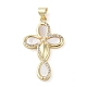 Brass Micro Pave Clear Cubic Zirconia Pendants(KK-Q813-16B-G)-1