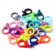 Opaque Acrylic Lobster Claw Clasps, Mixed Color, 25x18x6mm, Hole: 2mm(SACR-T358-04A)