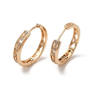 Brass Micro Pave Cubic Zirconia Hoop Earrings, Hollow Bowknot, Light Gold, 25x4mm(EJEW-M238-56KCG)