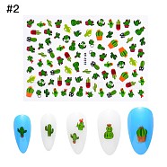 Nail Art Stickers, Self-adhesive, For Nail Tips Decorations, Xactus Pattern, Colorful, 9.5x6.5cm(X-MRMJ-Q066-XF3232)