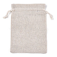 Cotton Cloth Packing Pouches Drawstring Bags, Gift Sachet Bags, Muslin Bag Reusable Tea Bag, Rectangle, Old Lace, 14x10cm(ABAG-R011-10X14-01)