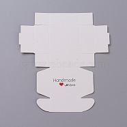 Kraft Paper Gift Box, Wedding Decoration, Folding Boxes, White, 18.5x16x0.05cm, Finished Product: 5.5x5.5x2.5cm(CON-L014-E03)