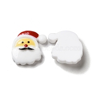 Christmas Opaque Resin Cabochons, Santa Claus, White, 18.5x19x5.5mm(RESI-K019-21)