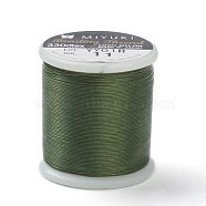 MIYUKI Beading Nylon Thread B, 330 DTEX/0.203mm/0.008", for Seed Beads, #11, Sea Green, 0.16mm, 55 yards(50 meters)/roll(NWIR-B001-11)