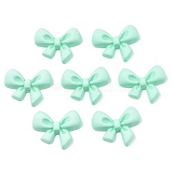 Opaque Spray Painted Acrylic Cabochons, Bowknot, Aquamarine, 23x27x6mm(ACRP-S679-003)