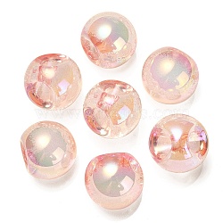 UV Plating Rainbow Iridescent Acrylic Beads, Round, Top Drilled, Light Coral, 20x20x20mm, Hole: 3mm(OACR-G012-06B)