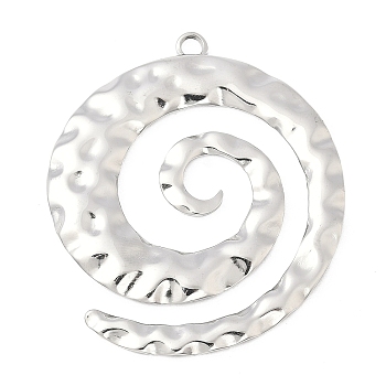 304 Stainless Steel Pendants, Vortex, Stainless Steel Color, 47.5x41x2.5mm, Hole: 3mm
