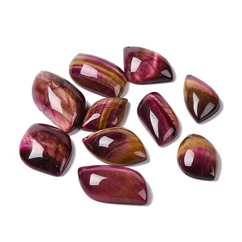 Natural Tiger Eye Pendants, Dyed & Heated, Nuggets, 31.5~48.5x19~25x7.5~11.5mm, Hole: 1mm