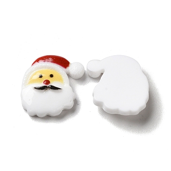 Christmas Opaque Resin Cabochons, Santa Claus, White, 18.5x19x5.5mm