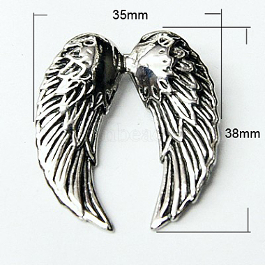 Antique Silver Wing 304 Stainless Steel Pendants