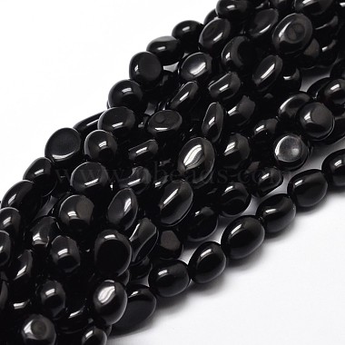 6mm Nuggets Black Agate Beads