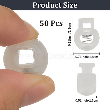 50Pcs PP Plastic Iron Spring Cord Locks(KY-CN0002-36A)-2