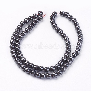 Non-Magnetic Synthetic Hematite Beads Strands(X-G-H1624-6mm-2)-2