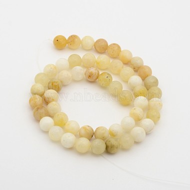 Natural Yellow Opal Round Bead Strands(G-P070-67-4mm)-2