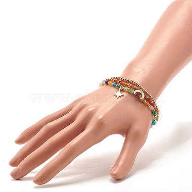 Natural Agate Round Beads Stretch Bracelets(BJEW-JB07294-05)-5