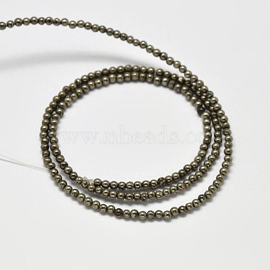 Natural Pyrite Round Beads Strands(G-F197-10-3mm)-2