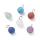 Frosted Natural & Synthetic Gemstone Charms(PALLOY-JF01388)-1
