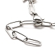 CCB Pearl & 304 Stainless Steel Charm Bracelet with Paperclip Chains for Women(BJEW-C025-05P)-4