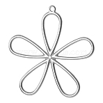 304 Stainless Steel Pendants, Hollow Flower Charm, Stainless Steel Color, 41x40mm(PW-WG15AE6-01)