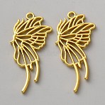 Zinc Alloy Pendants, Butterfly, Golden, 42x19.5x1.5mm, Hole: 2mm(FIND-WH0435-30D-G)