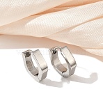 304 Stainless Steel Polishing Effect Hoop Earrings, Stainless Steel Color, 13x13.5x4mm(EJEW-M001-35P)