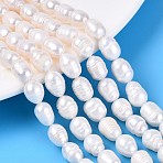 Natural Cultured Freshwater Pearl Beads Strands, Rice, Creamy White, 6.5~11x6~8mm, Hole: 0.5~0.6mm, about 18~19pcs/strand, 6.89~7.09''(17.5~18cm)(PEAR-T006-04)