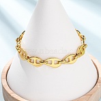 304 Stainless Steel Mariner Link Chains Bracelets for Women, Golden, 6.69 inch(17cm)(BJEW-F536-20G)