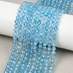 Natural Blue Topaz Beads Strands, Round, Faceted, 4~4.5mm, Hole: 0.6mm, about 98pcs/strand, 15.59''(39.6cm)(G-B175-D21-4mm)