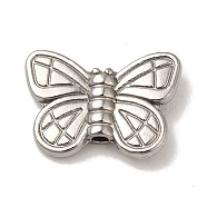 Non-Tarnish 304 Stainless Steel Beads, Butterfly, Stainless Steel Color, 12x17x3.5mm, Hole: 1.6mm(STAS-K285-40P)