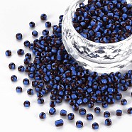 8/0 Glass Seed Beads, Opaque Colours Seep, Dodger Blue, 3mm, hole:1mm(SEED-S006-2)