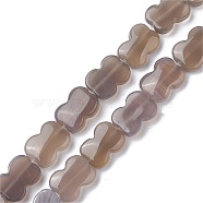 Natural Grey Agate Beads Strands, Bowknot, 16~16.5x12.5~13x5~5.5mm, Hole: 1.4mm, about 13pcs/strand, 8.46''(21.5cm)(G-K359-D03-01)