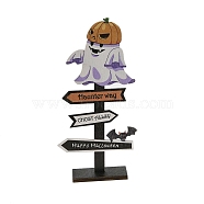 Halloween Wood Sign Ghost Ornament, for Halloween Table Decorations, 83x33x175mm(DJEW-M016-01C)