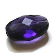 Imitation Austrian Crystal Beads, Grade AAA, K9 Glass, Faceted, Oval, Indigo, 13x10x7mm, Hole: 0.9~1mm(SWAR-F063-13x10mm-27)